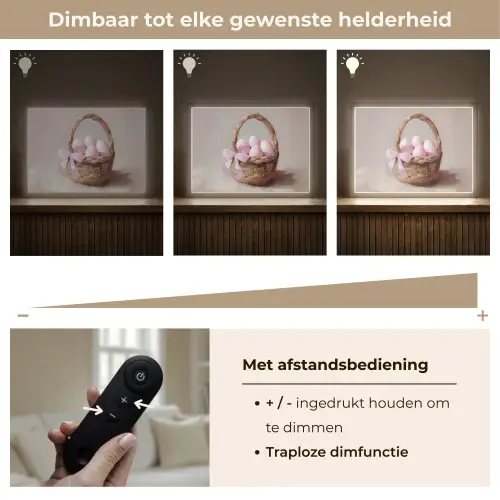 Mand - Eieren - Roze Light Box met batterij (Wandlamp) middel -USP_dimbaarNL