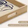 Minimalistisch - Lijnillustratie - Beige - Donkerblauw Dienblad Rechthoek middel -USP_HandgreepNL