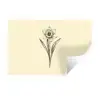 Zwart - Narcis - Illustratie Muursticker klein -3d