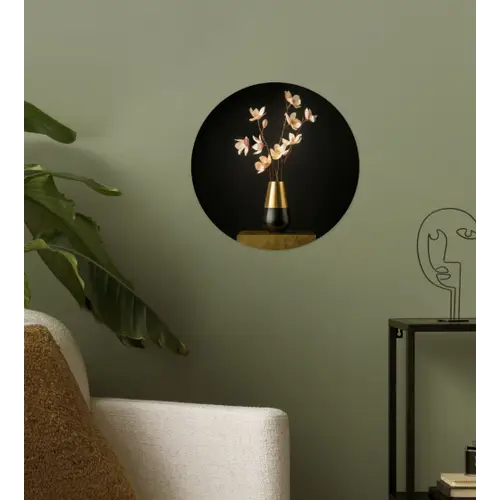 Sierlijk - Boeket - Goud - Vaas Wandcirkel behangsticker klein -sfeer2