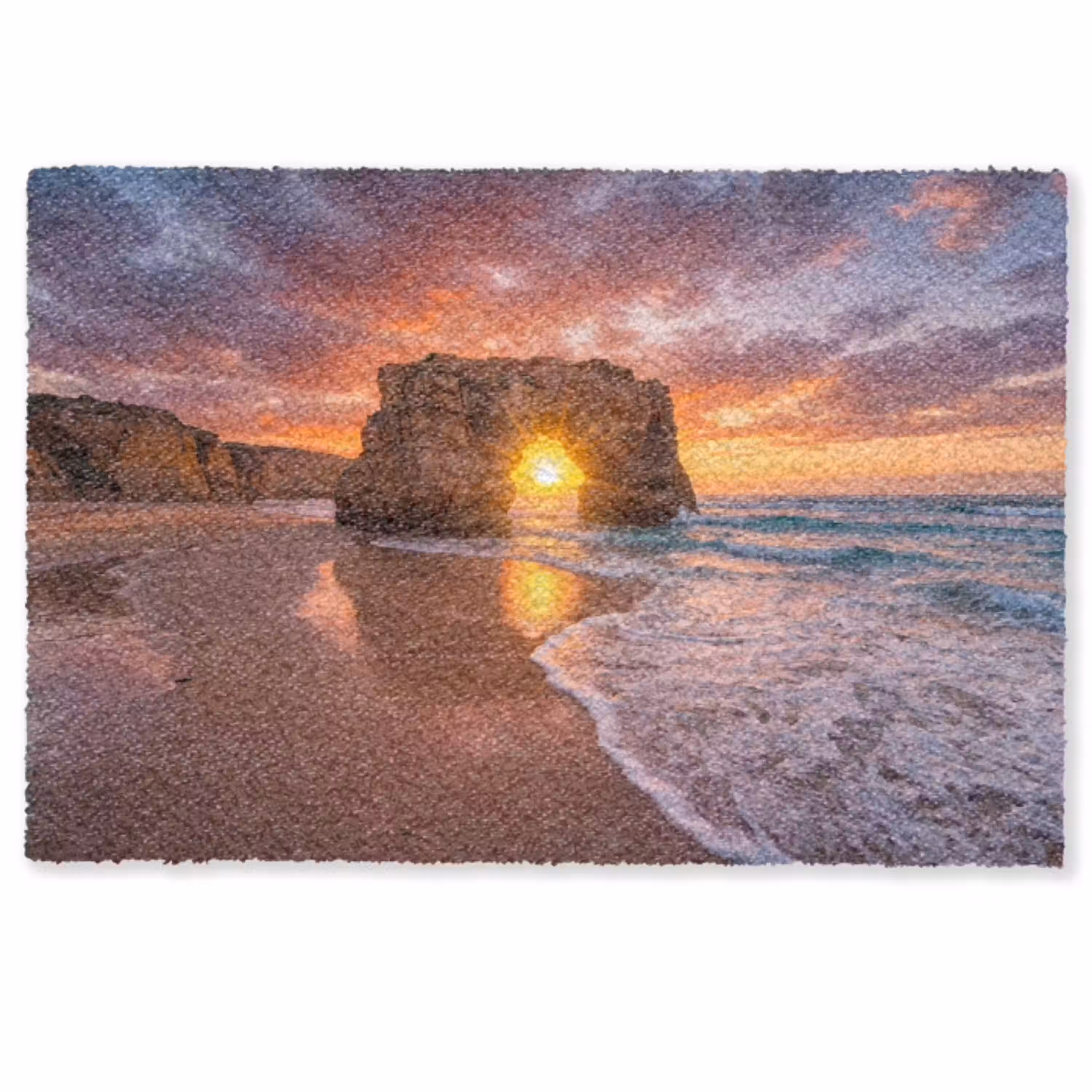 Kust - Rots - Zonsondergang - Zee - Natuur Deurmat klein -zkaufland3d
