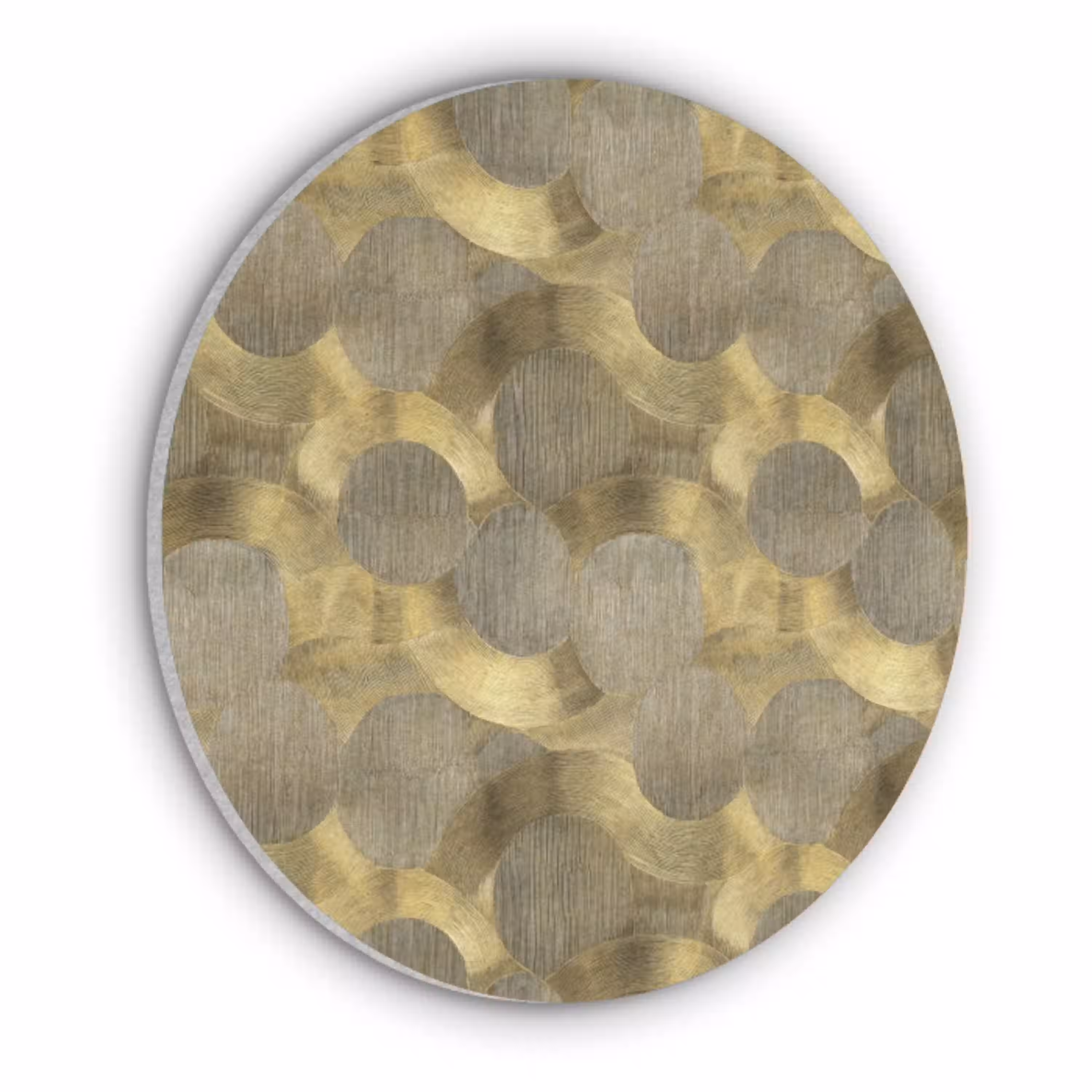 Modern - Geometrisch - Goud Akoestische PET Vilt - Rond klein 838 -3d