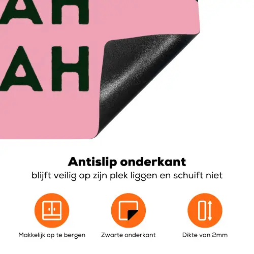 Donkergroen - Tekst - Schaduw - Grafisch Inductie beschermer vinyl 3mm klein -zzzzzzz-td-onderkant