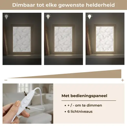 Wit - Marmer - Grijs Light Box met kabel (Tafellamp) klein 925 -USP_dimbaarNL