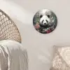 Panda - Wilde dieren - Bloemen - Natuur Wandcirkel kunststof plaat 5mm dik klein -sfeer5