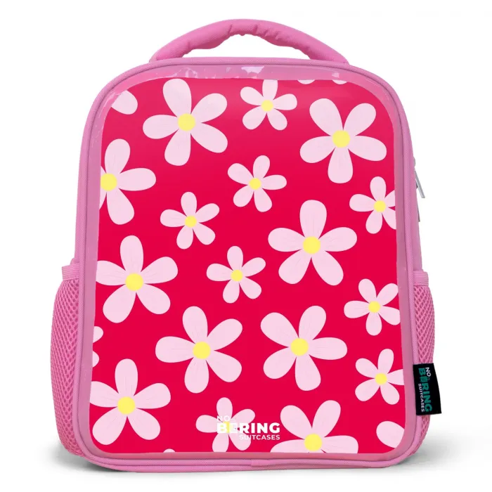 Madeliefjesmania hotpink Kinderrugzak - Roze middel -3d