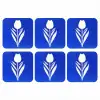 Tulp - Minimalistisch - Bladeren - Wit onderzetter kurk middel -3d