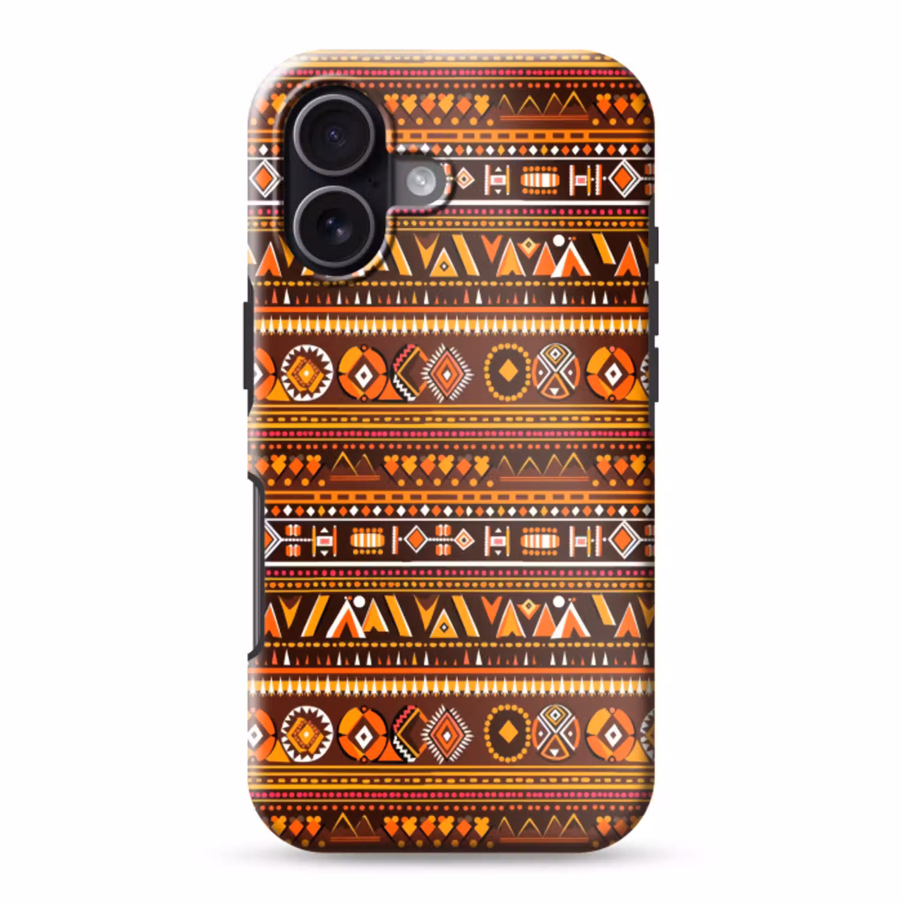 Oranje - Etnisch - Tribaal - Geometrisch - Patroon Toughcase MagSafe Apple iPhone 17 klein 1017 -3d