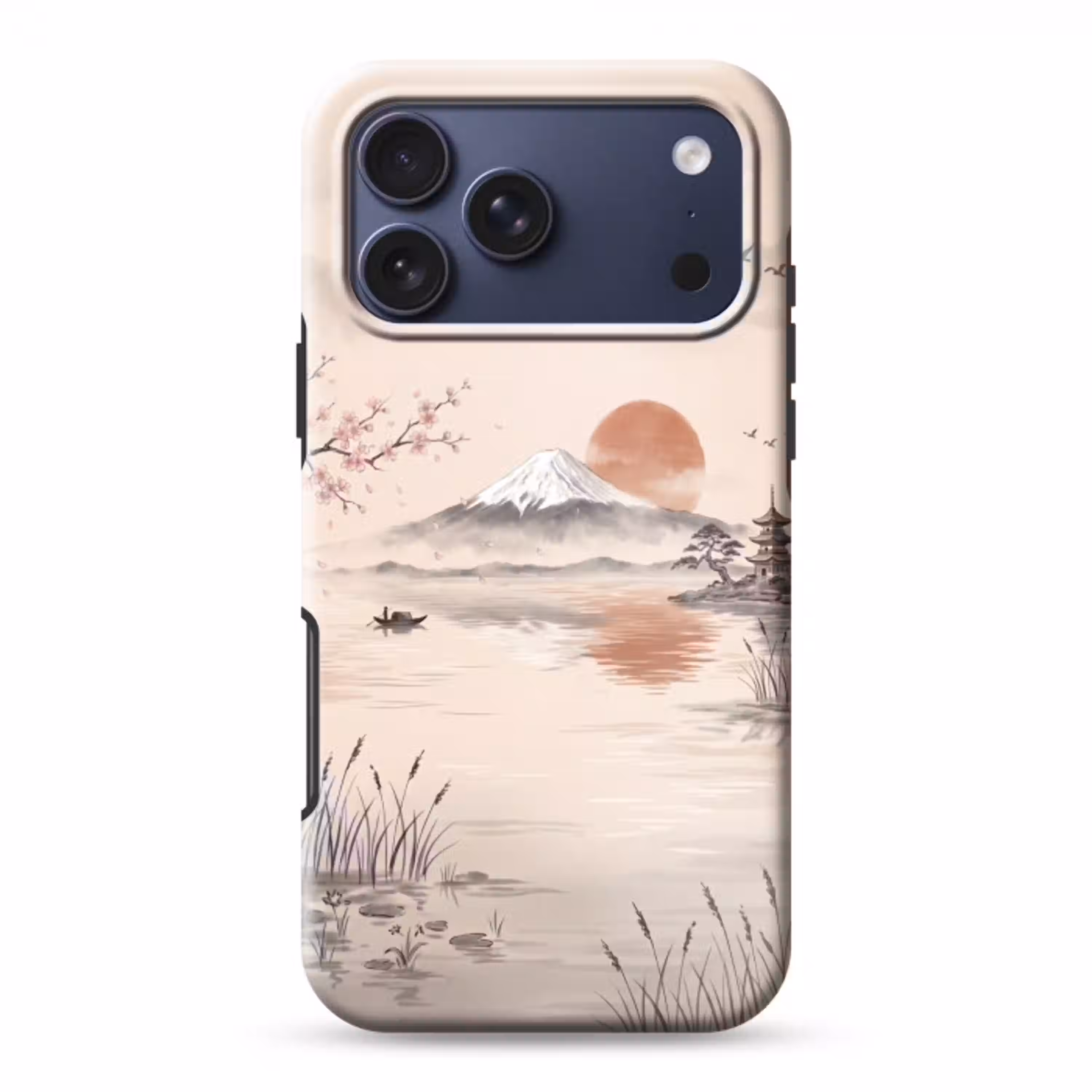 Bergtop - Meer - Bloesem Toughcase MagSafe Apple iPhone 17 Pro Max klein -3d