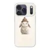 Konijn - Muts - Oren - Beige Telefoonhoesje iPhone 17 Pro klein -3d