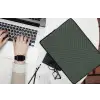 Lijnen - Abstract - Groen - Minimalistisch laptophoes neopreen klein -bureau