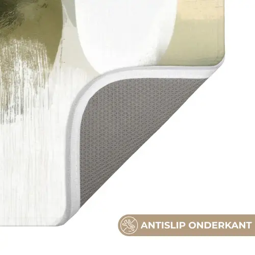 Minimalistisch - Cirkels - Penseelstreken - Beige Badmat klein -USP_AntislipNL
