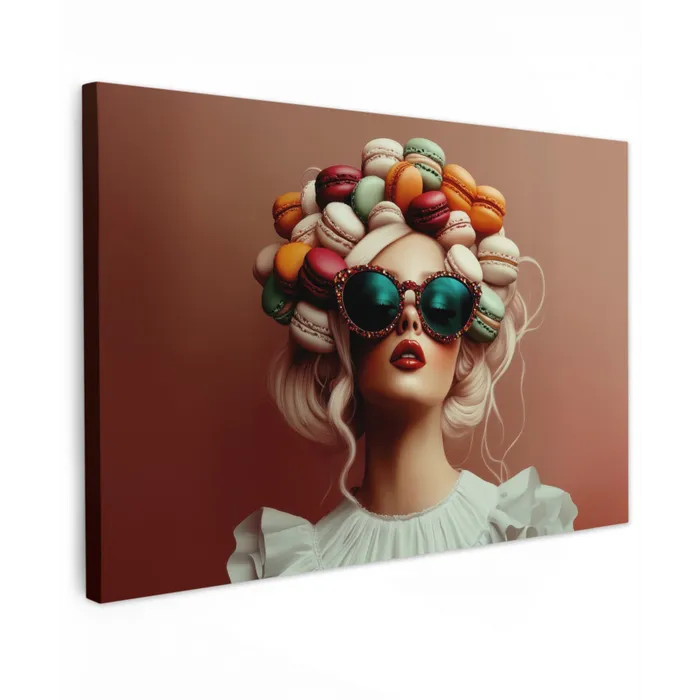 Vrouw - Macarons - Bril canvas 2cm klein -z3d