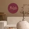 Bitch please - Rood - Blauw Wandcirkel behangsticker klein -sfeer1