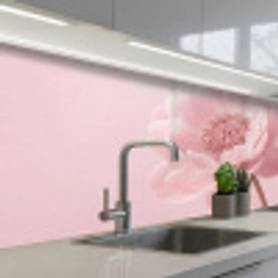 Bloem - Pioenroos - Roze keuken achterwand 2 middel -3d_schuin