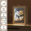 Luipaard - Oranje - Wit - Gras Light Box met kabel (Tafellamp) klein -USP_NL