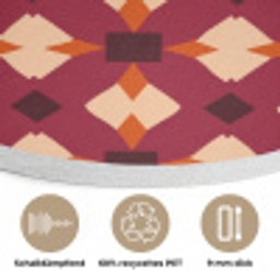 Retro - Patroon - Kleurrijk Akoestische PET Vilt - Rond klein 838 -closeup_DE