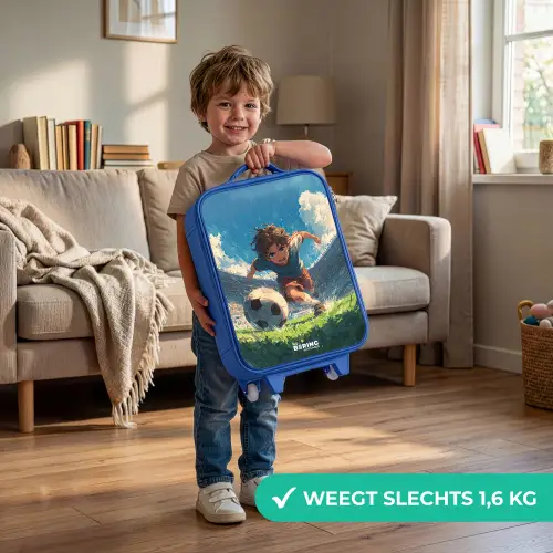 Stadion - Voetbal - Jongen Kinderkoffer - Blauw klein -sfeer2_NL