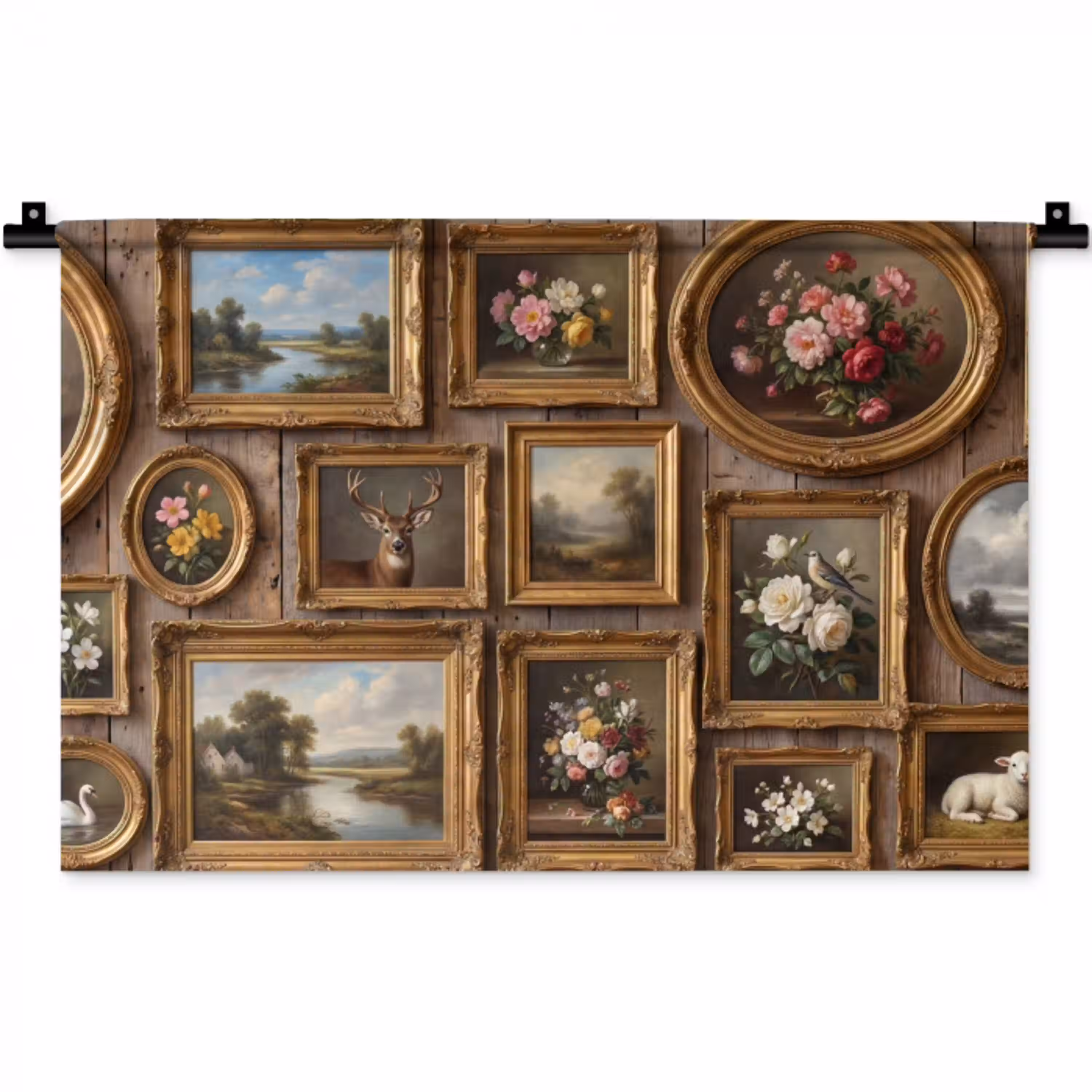 Bloemen - Rozen - Klassiek - Vaas - Kleurrijk Wandkleed katoen klein -zz3d