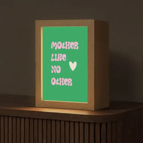 Tekst - Hartje - Moeder - Groen Light Box met kabel (Tafellamp) klein -z3d_website