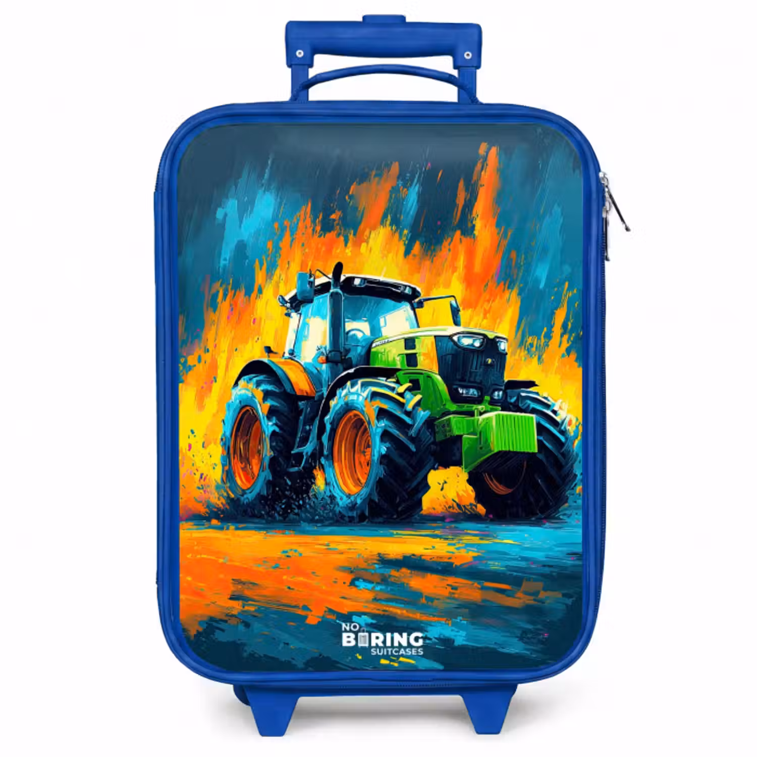 Kinderkoffer Blau - Traktor - Grün - Abstrakt - Pinselstriche