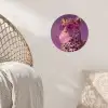 Panter - Zonnebril - Kauwgombel - Roze Wandcirkel behangsticker klein -sfeer4