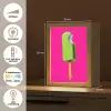 Ijsje - Stokje - Minimalistisch - Groen Light Box met kabel (Tafellamp) klein -USP_NL