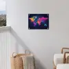 Wereldkaart - Kleurrijk - Graffiti tuinposter los doek klein -sfeer8
