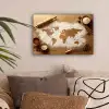 Hout - Wereldkaart - Bakken - Keuken canvas 2cm klein -sfeer1