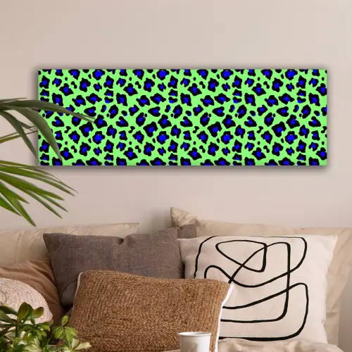 Panterprint - Blauw - Groen canvas 2cm klein 828 -sfeer1
