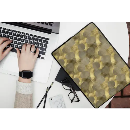 Modern - Geometrisch - Goud laptophoes neopreen klein 279 -bureau