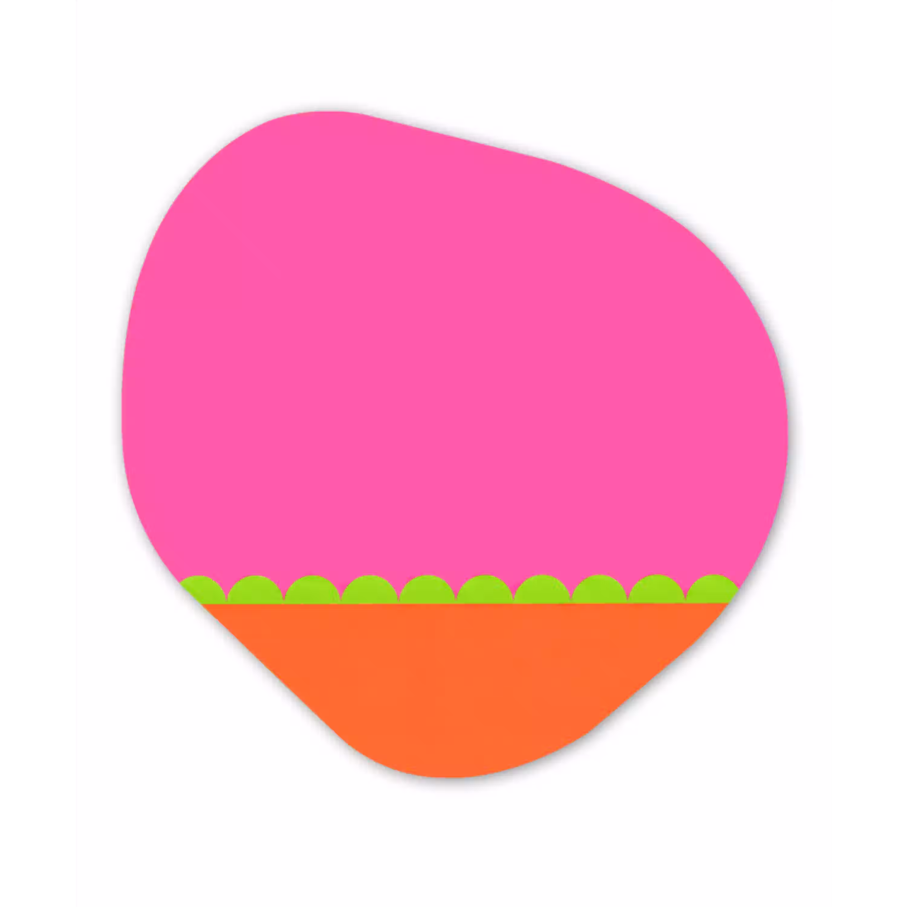 Abstract - Geometrisch - Kleurblokken - Roze - Oranje Wandcirkel Organisch Plexiglas middel -3d