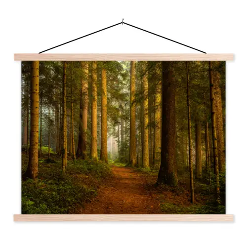 Bos - Natuur - Bomen - Landschap textielposter latten blank klein -3d