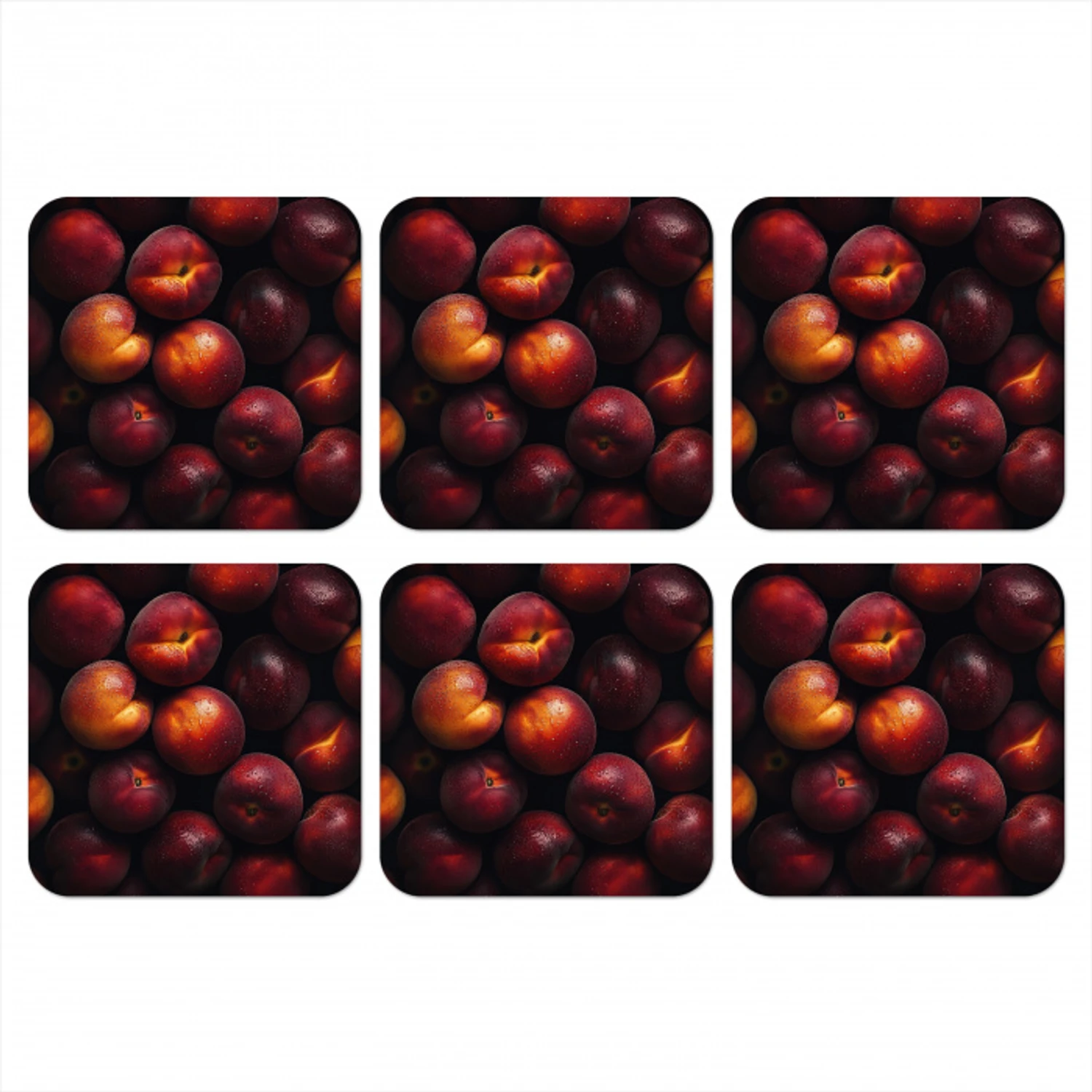 Fruit - Close up - Nectarines onderzetter kurk middel -3d