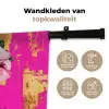 Bloemenkroon - Goud - Vrouw - Portret Wandkleed katoen klein -sfeer2