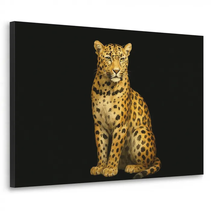 Panter - Realistisch - Bruin Textielframe zwart klein -3d