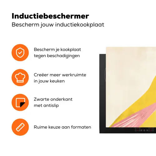 Vogel - Minimalistisch - Geel Inductie beschermer vinyl 3mm klein -zzzzzzz-td-ups