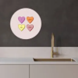 Hartjes - Pastel - Liefde - Moeder KitchenYeah - Keuken - Wandcirkel Forex klein -sfeer1