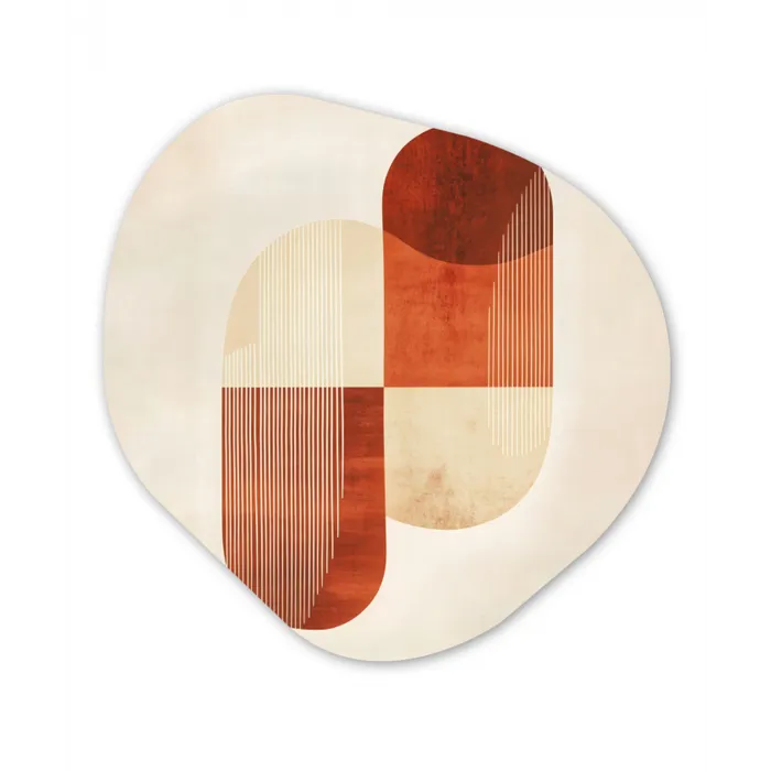 Bogen - Beige - Vormen Wandcirkel Organisch Plexiglas middel -3d