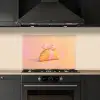 Croissant - Strik - Roze keuken achterwand spatscherm klein -sfeer1