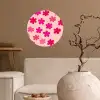 Bloemen - Patroon - Roze Wandcirkel behangsticker klein -sfeer1
