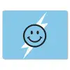 Smiley - Blauw - Bliksem muismat rubber klein -3d