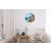 Boten - Rotsen - Zee - Zon Wandcirkel aluminium klein -woonkamer