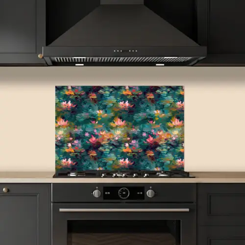 Waterlelies - Vijver - Water keuken achterwand spatscherm klein 900 -sfeer1