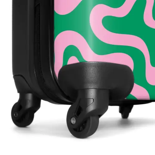Abstract - Organisch Roze/Groen NBS - Handbagage koffer - Kinderen Unisex middel -wiel