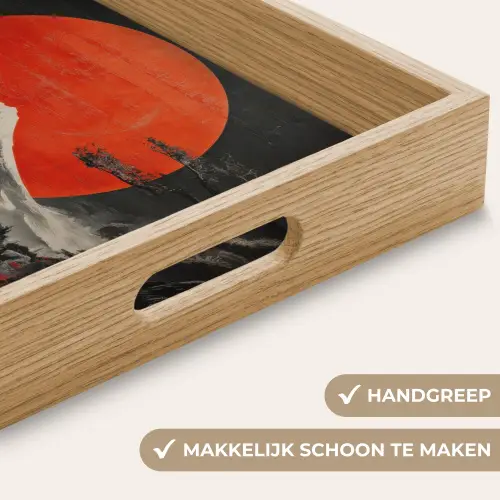 Krijger - Rode trappen - Zon - Berg Dienblad Rechthoek middel -USP_HandgreepNL