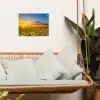 Uitgestrekt zonnebloemveld bij zonsondergang tuinposter los doek klein -sfeer7