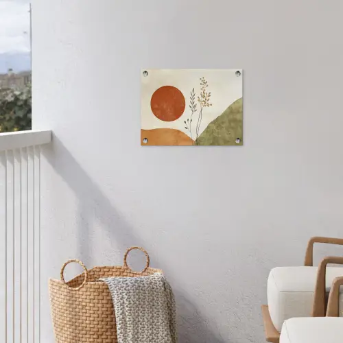 Zon - Abstract - Takken - Oranje tuinposter los doek klein -sfeer8