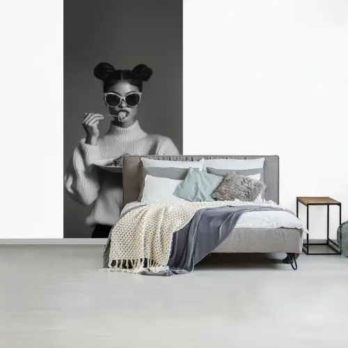 Vrouw - Pasta - Zonnebril fotobehang vinyl groot -slaapkamer