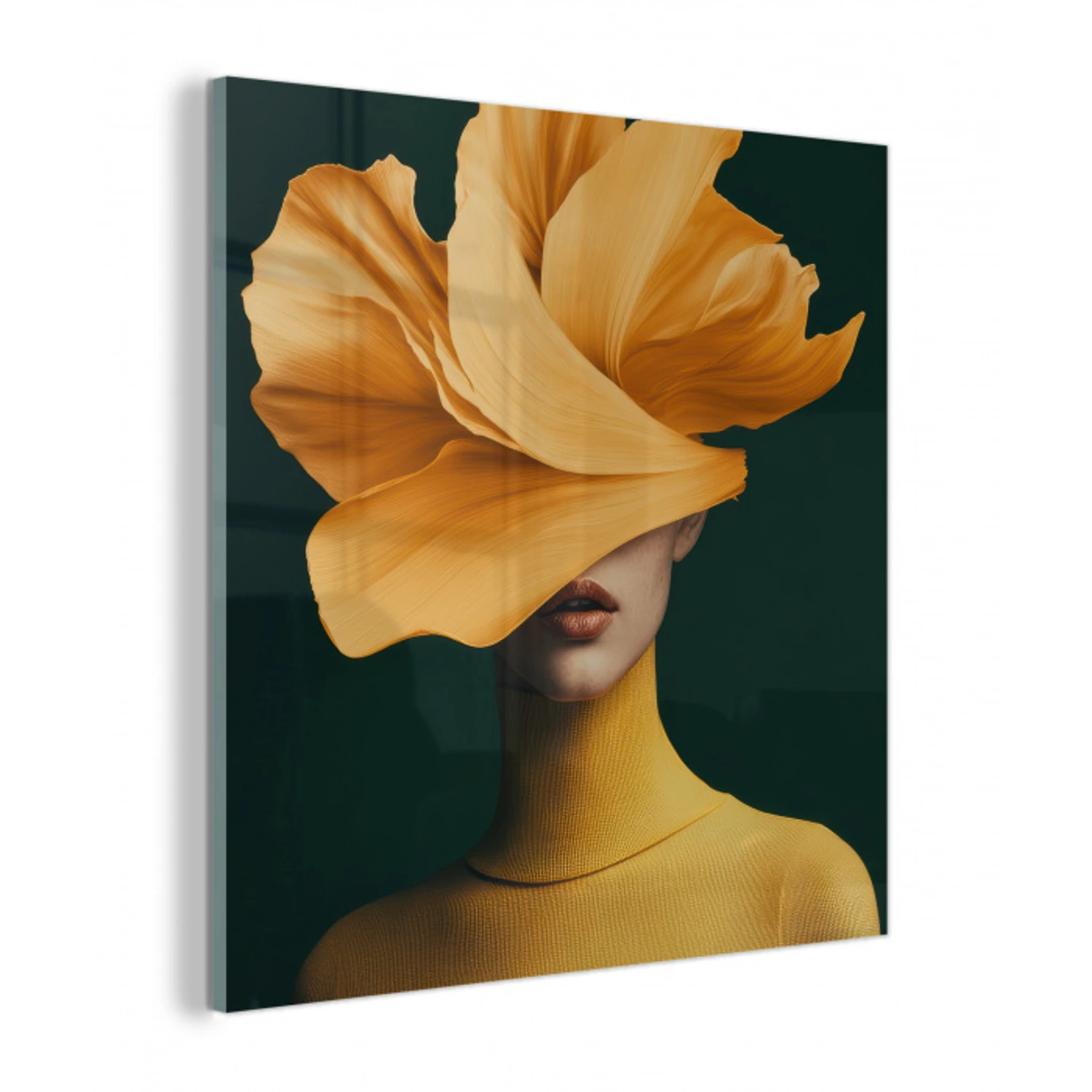 Vrouw - Hoed - Geel plexiglas 5mm klein -z3d